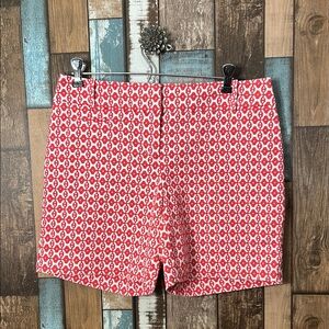 Ann Taylor Stylish Red Patterned Shorts